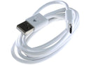 Cable USB-A a micro USB LG blanco de 1 metro, ideal para carga y transferencia de datos.