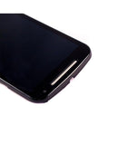 Pantalla LCD refurbished negra para Motorola Moto G2 (XT1068) con marco, ideal para reparación de display.
