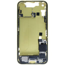 Housing central amarillo para iPhone 14 (A2649, A2881) con puerto de carga y piezas pequeñas, usado OEM Grade B.