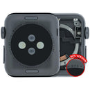 Carcasa de aluminio Space Black para Apple Watch Series 3 GPS 38mm A1858, pieza de repuesto usada.