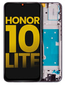 Pantalla LCD refurbished Huawei Honor 10 Lite Midnight Black con marco para reparación.