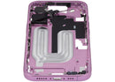 Chasis medio rosa para iPhone 16 (A3081) con botones de encendido y volumen, repuesto Aftermarket Plus.