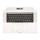 Tapa superior plateada usada para MacBook Pro 15 A1707 con teclado ANSI US, palmrest y trackpad.