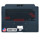 Tapa superior original Apple Midnight A3448 MacBook Air 15 con teclado ANSI US para reparación.