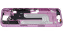 Chasis medio rosa para iPhone 16 (A3081) con botones de encendido y volumen, repuesto Aftermarket Plus.