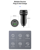Puerto de carga LED USB-C y USB-A blanco de 18W, con luz indicadora, ideal para carga rápida.