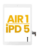 Pantalla LCD blanca premium para iPad Air 1 y iPad 5 (A1474, A1822) con botón Home preinstalado.