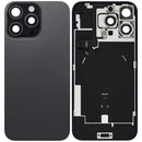 Compra una tapa trasera usada de grado B para iPhone 16 Pro Max en color negro titanio con placa de acero, carga inalámbrica, NFC, MagSafe, imán y flex de linterna en Xela Quetzaltenango.