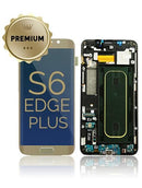 Pantalla LCD dorada brillante con marco para Samsung Galaxy S6 Edge Plus SM-G928V, pieza de reparación.