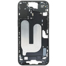 Chasis medio negro usado para iPhone 16 Plus (A2770) con pequeñas partes, ideal para reparación de estructura.