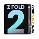 Pantalla original Samsung Galaxy Z Fold 2 5G Mystic Black con bisagra dorada, repuesto display LCD.