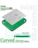 Almohadilla MagGrid BH15 2UUL con buffer de silicona, ideal para soldadura de chips electrónicos, color azul y negro.