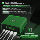 Cargador de escritorio 2UUL PC12 de 100W, multi-puerto con pantalla digital, ideal para accesorios de carga.