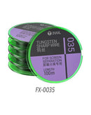 Alambre de tungsteno 2UUL FX-002A de 0.035mm para separación de pantalla, 100m, paquete de 5.