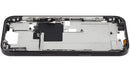 Chasis medio negro titanio para iPhone 16 Pro, con botones de encendido y volumen. Repuesto de alta calidad.