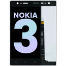 Pantalla LCD original Nokia 3 en color negro, ideal para cambio de display de modelos TA-1020, TA-1027, TA-1032.