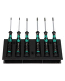 Juego de desarmadores Torx de precisión Wera con mango Kraftform y base de rack, ideal para electrónica.