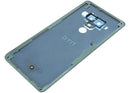 Tapa trasera original HTC U12 Plus azul translúcido, repuesto de cristal para reparación.