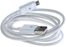 Cable USB-A a micro USB LG blanco de 1 metro, ideal para carga y transferencia de datos.