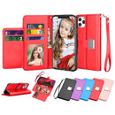¡Protege tu iPhone 11 Pro Max con estilo en Quetzaltenango con esta elegante funda cartera de cuero rojo!