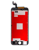 Pantalla aftermarket Plus negra para iPhone 6S con placa metálica, lista para repuesto y reparación.