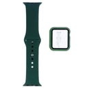 Banda de silicón suave y funda bumper negra con vidrio templado para iWatch 38mm, protección completa.