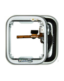 Carcasa de aluminio plateada usada para Apple Watch Series 8 GPS 41mm, ideal para reparación o repuesto.