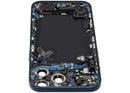 Tapa trasera usada Deep Blue para iPhone 17 Pro Max (A3295) con puerto de carga y piezas pequeñas, grado C OEM.