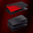 Cubierta frontal PlayStation 5 Disc Edition en color negro y rojo, ideal para reparaciones de consolas en Xela Quetzaltenango.