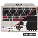 Tapa superior Starlight MacBook Air 13 A2681 2022 con batería y teclado ANSI US, usada OEM, grado A.