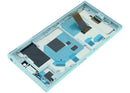 Pantalla original azul Sony Xperia X Compact F5321 con frame para reemplazo de display LCD.