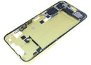 Housing central amarillo para iPhone 14 (A2649, A2881) con puerto de carga y piezas pequeñas, usado OEM Grade B.