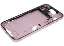 Chasis medio Apple iPhone 15 Plus A2847 usado, estructura plateada con pequeñas piezas de reparación.