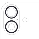 Aro de bezel de cámara trasera negro para iPhone 16 Plus (A3081, A3084), pack de 2 piezas.