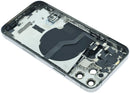 Tapa trasera de grafito para iPhone 12 Pro (A2407), usada OEM, con small parts para reparación.
