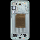 Pantalla OLED verde menta con marco para Samsung Galaxy S25 Plus 5G, repuesto para reparación de display.