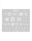 Stencil BGA AMAOE MAC5 para reballing de chips A1706 y A1707, con orificios precisos.
