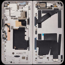 Pantalla OLED interna Google Pixel 9 Pro Fold refurbished, color porcelana, con marco para reparación de display.
