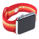 Compra en Xela Quetzaltenango este set de iWatch 38mm con banda de silicona arcoíris y bumper case para proteger tu dispositivo.
