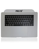 Tapa superior Space Gray usada para MacBook Pro 15" A1990 (2018-2019) con teclado ANSI US y trackpad.