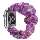 Banda elástica scrunchie para iWatch 38/40/41mm, diseño floral rosa, accesorio de moda SlowBack.