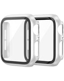 Case bumper rigido PC iWatch 42mm (2024) con vidrio templado SILVER