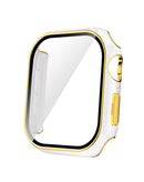 Protege tu iWatch 42mm con estilo con esta funda bumper brillante rigida en blanco y oro en Quetzaltenango.