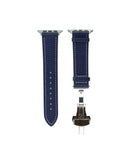 Correa de cuero con hebilla desplegable iWatch (42/44/45/49mm) BLUE
