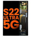 Venta de pantallas OLED con marco usadas para Samsung Galaxy S22 Ultra 5G en Quetzaltenango, ideal para reemplazar o reparar pantallas dañadas, disponible en Phantom Black.