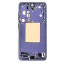 Pantalla OLED refurbished para Samsung Galaxy S26 5G color violeta cobalto con marco, lista para reparación de display.