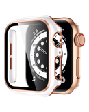 Funda iWatch 45mm brillante Hard PC bumper case (Blanco & Rose Gold)