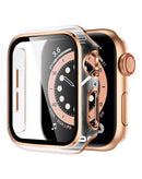 Case bumper brillante hard PC iWatch 45mm CLEAR & ROSE GOLD