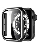 Bumper Case brillante hard PC Apple iWatch 45mm (Negro y Plateado)
