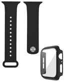 Protege tu iWatch 45mm con esta banda de silicona suave y funda bumper en color negro en Quetzaltenango.